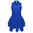 thumbnail image 3 of Girls Shiny Rhinestones Sleeveless Figure Ice Skating Dress Ballet Lyrical Modern Dance Performance Royal Blue 6, 3 of 7