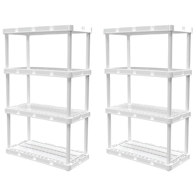 Gracious Living 4 Shelf Knect-A-Shelf Ventilated Storage Unit, (2 Pack)