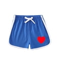 thumbnail image 1 of Toddler Girls Active Performance Dolphin Shorts with Drawstring, Heart Printed Sports Running Shorts for Kids 1-8 Years, 1 of 2