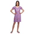 thumbnail image 2 of Moomaya Chemise de Nuit d'Allaitement à Col Rond pour Femmes, Imprimée, à Manches Courtes, 2 of 5
