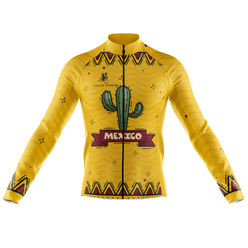 Maillot de Cyclisme à Manches Longues Mexique Cactus Hommes - 3TG