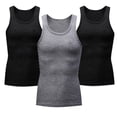 thumbnail image 2 of Aboser 3 Pack Men's Workout Muscle Tank Tops Sleeveless Quick Dry Gym Shirts Stretch Slim Fit Basic Tees Big and Tall Men Performance Quick Dry Tank Top, 2 of 7