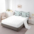 thumbnail image 3 of YST Geometric Wave 7-Piece Comforter Set, Teal White, Modern Abstract Art, Full, 3 of 4