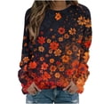 thumbnail image 1 of KIHOUT Chandails Molletonnés pour Femmes en Liquidation, Hauts Blouse à Manches Longues d'Automne et d'Hiver à Col Rond à Imprimé Floral, Coupe Ample, Taille P-2TG, 1 of 5