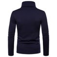 thumbnail image 4 of Homme Décontracté Uni Col Roulé Manches Longues Blouse Chandail de Base Chemise Blouse, 4 of 9