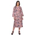 thumbnail image 1 of Moomaya Printed Long Robe With Pockets Cotton Bride Getting Ready Dress, 1 of 6