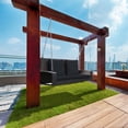 thumbnail image 2 of Costway 2-Person Patio Rattan Hanging Porch Swing Bench Chair Cushion Black, 2 of 10