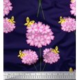 thumbnail image 1 of Soimoi Blue Viscose Chiffon Fabric Insect & Floral Artistic Print Sewing Fabric BTY 42 Inch Wide, 1 of 3