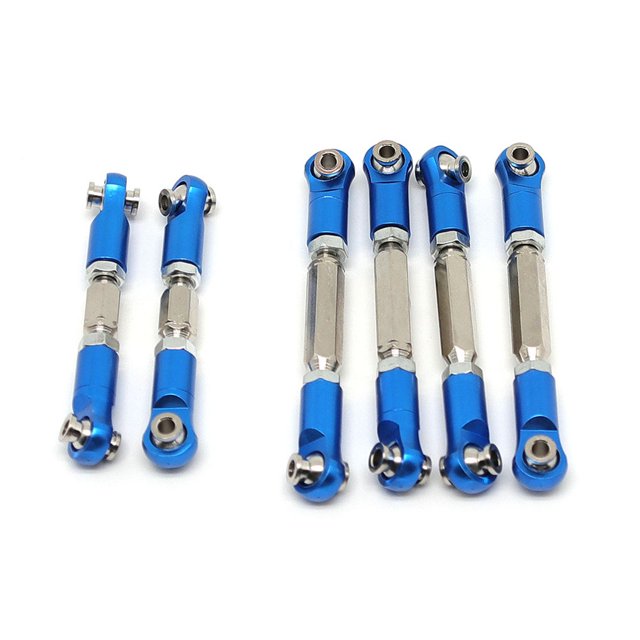 stanreset RC Tourbuckle Timonerie Jeu de Pièces Modifiées Servo Connecter 1/10 Véhicule Jouet Pull Rods Kit Accessoires Mise à Niveau Partie Rouge Bleu