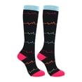thumbnail image 3 of kurtrusly Chaussettes de Compression 20-30mmhg Longueur Genou Bas de Sport pour Unisexe Course Cyclisme Rayure Noire P/M, 3 of 9