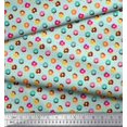 thumbnail image 2 of Soimoi Green polyester Crepe Fabric Donuts Food Print Sewing Fabric Yard 52 Inch Wide, 2 of 5