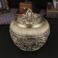 thumbnail image 1 of Tea Canister, Vintage Alloy Metal Airtight Tea Storage Container, China Dragon Airtight Design Tea Bag Canister Exquisite Bronzy Tea Jar, Tea Storage Container Multipurpose, 1 of 7