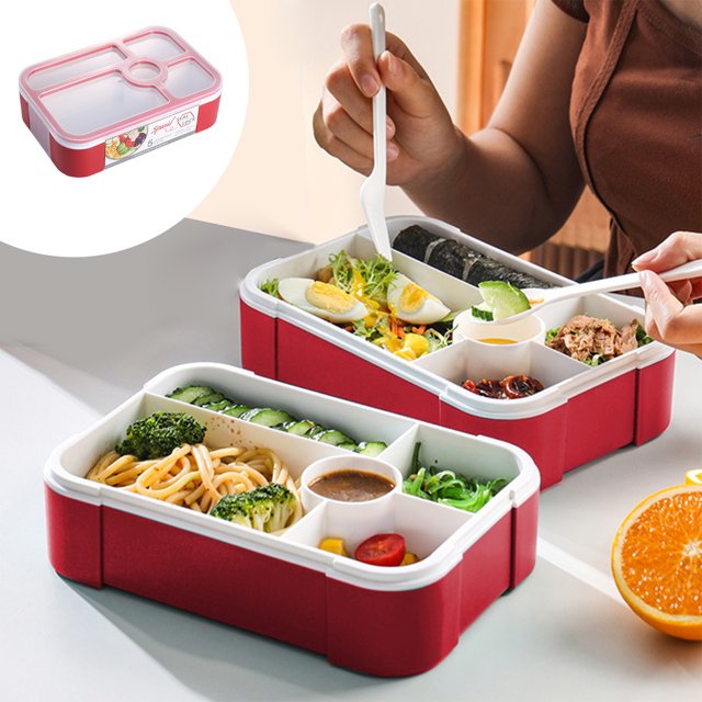 TACILIP Lunch Box Microwave Oven Lunch Box Japanese Style Style Student Lunch Box Compartment Large Capacity Work with Cutlery Sealed Salad, Gifts for Men