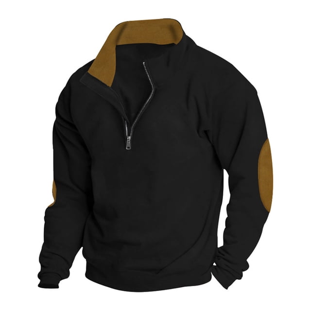 QIPOPIQ Unisex-Adult Fleece Quarter-Zip Cadet Collar Sweatshirt Clearance