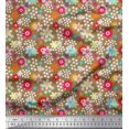 thumbnail image 1 of Soimoi Modal Satin Fabric Floral Clip Art Printed Fabric 1 Yard 42 Inch Wide, 1 of 1