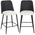 thumbnail image 1 of HOMCOM Bar Stools Set of 2, 26" Counter Height Bar Stools with PU Backrest, 1 of 10