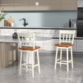 thumbnail image 3 of Gymax 2PCS Bar Stool 24.5'' Swivel Counter Height Chair w/ Footrest Cream, 3 of 8