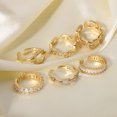 thumbnail image 2 of Gold Plated Cubic Zirconia Gold Rings for Women-6pcs, 2 of 5