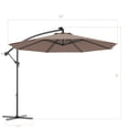 thumbnail image 2 of Gymax 10Ft Patio Solar LED Outdoor Offset Hanging Umbrella w/ 24 Lights Tan, 2 of 9
