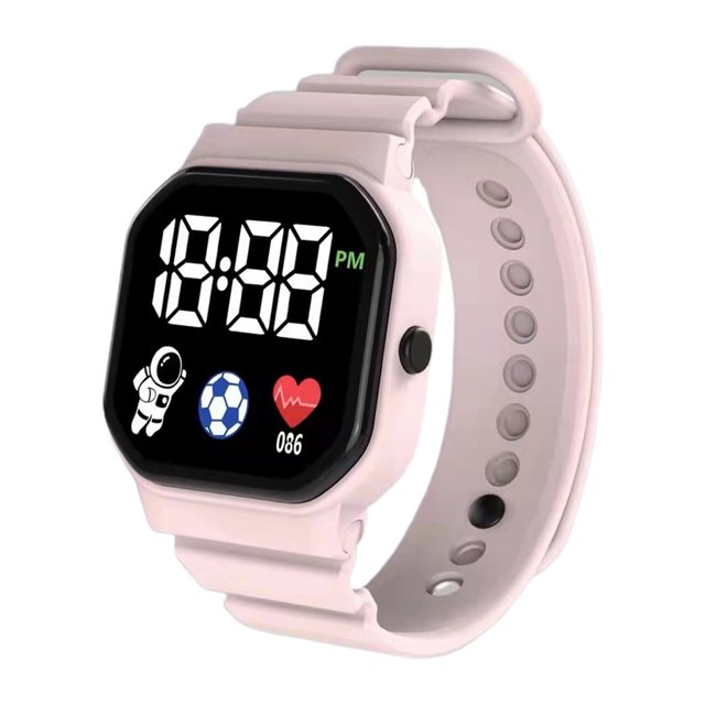 HEVIRGO C3-12 Electronic Watch Luminous Life Waterproof Square Dial LED Spaceman Sports Men Women Digital Watch for Student