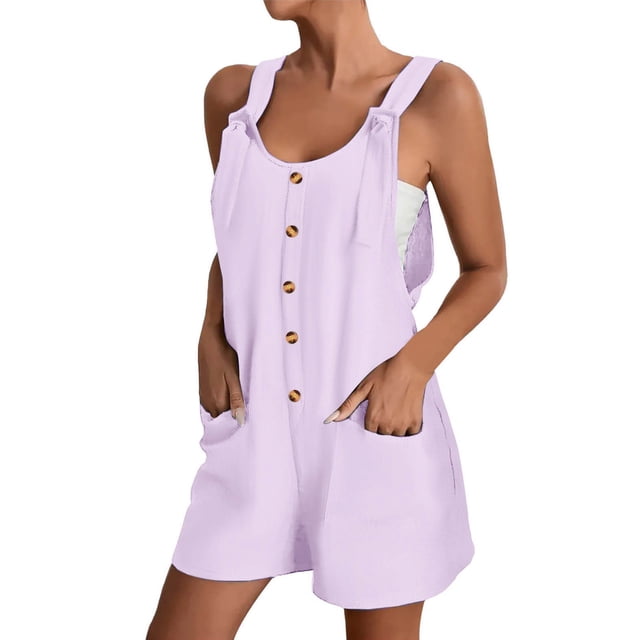 SHIXIAOO Short Rompers for Women Summer Casual Button Rompers Overalls Jumpsuit Shorts Button Rompers Convertible Jumpsuits for Women Jumpsuits for Women for Summer