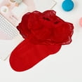 thumbnail image 3 of Splozh Fille Ruffle Chaussettes de Robe Printemps et Automne Chaussettes en Coton Mignonnes Chaussettes en Dentelle à Broderie Délicate Chaussettes Princesse en Dentelle Rouge, 1-2 Ans, 3 of 3
