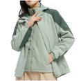 thumbnail image 1 of LOVZFMLL Jackets for Women Ladies Fleece Thickened Warm Hooded Reversible Jacket, 1 of 2