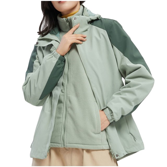LOVZFMLL Jackets for Women Ladies Fleece Thickened Warm Hooded Reversible Jacket