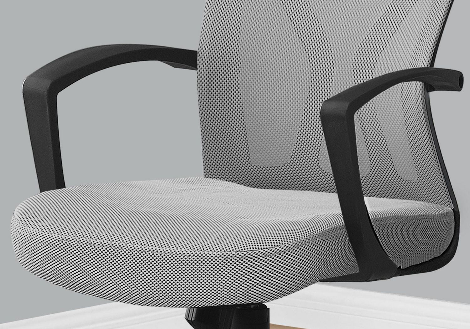 Monarch Specialties Chaise De Bureau, Hauteur Ajustable, Pivotant, Ergonomique, Appuis-bras, Bureau, Travail, Métal, En Tissu, Gris, Noir, Contemporain, Moderne