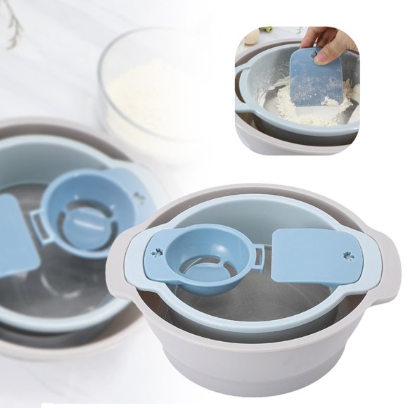 Iodue Cooking Utensils Sieve Set Trimming Tray With Mesh Stackable Design Lightweight Screen Flower Dry For Kitchen Baking Flour Sieve & Trim Set