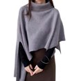 thumbnail image 1 of Baohd Knit Pullover Turtleneck Sweater Winter Coat Fashionable Irregular Solid Color Knit Sweater Knit Top grey, 1 of 6