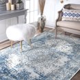 thumbnail image 4 of Rugking Area Rug 5x7 Blue Vintage Rug Vintage Rug Traditional Distressed Foldable Retro Kitchen Accent Rug Indoor Non Slip Carpet Bedroom Living Room Bathroom, 4 of 6