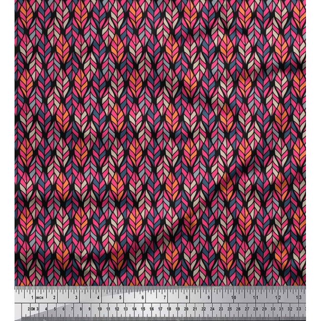 Soimoi Rayon Fabric Leaves Small Print Fabric by Yard 42 Inch Wide