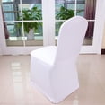 thumbnail image 4 of White Chair Covers Spandex 1Pcs White Flat Arched Front Covers Spandex Lycra Chair Cover Wedding Party A White Spandex Chair Cover White Chair Covers for Party, 4 of 5