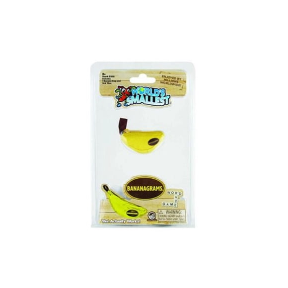 Asmodee - Bananagrams - Bananagrams: World's Smallest - Jeu de Mots en Famille - Comprend: 1 Poche en Forme de Banane et 144 Lettres - De 2 à 8 Joueurs - À partir de 8 Ans - Anglais