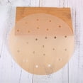 thumbnail image 1 of Oleegame 2PC Round Air Fryer Non-stick Steamer Pad Perforated Unbleached Parchment Paper Brown, 1 of 1