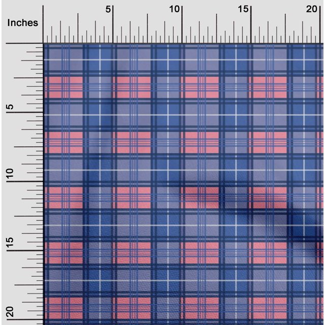 oneOone Georgette Viscose Fabric Madras Check Decor Fabric Printed BTY 42 Inch Wide