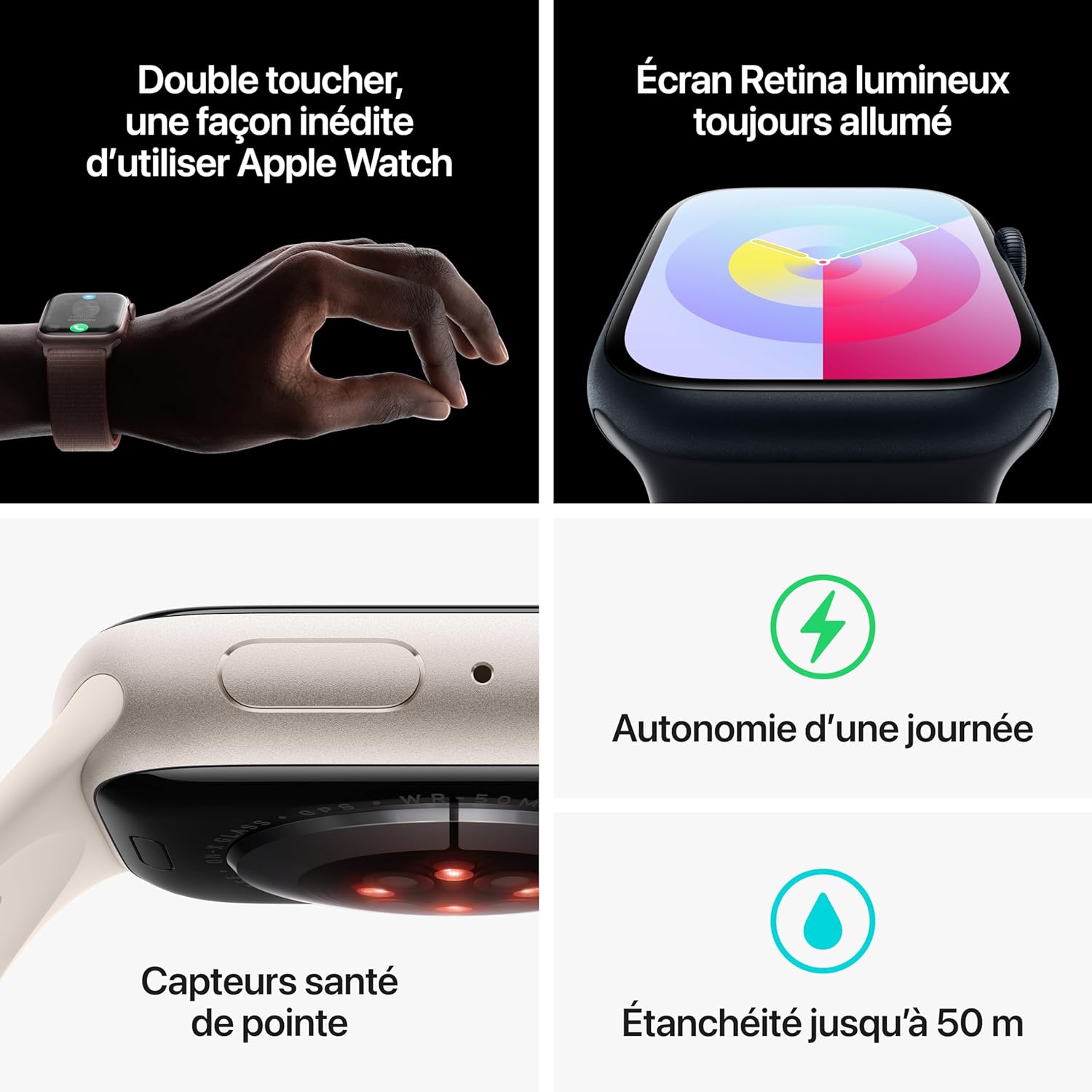 Apple Watch Series 9 GPS +Cellular 45mm Midnight Aluminium Case with Midnight Sport Band- M/L