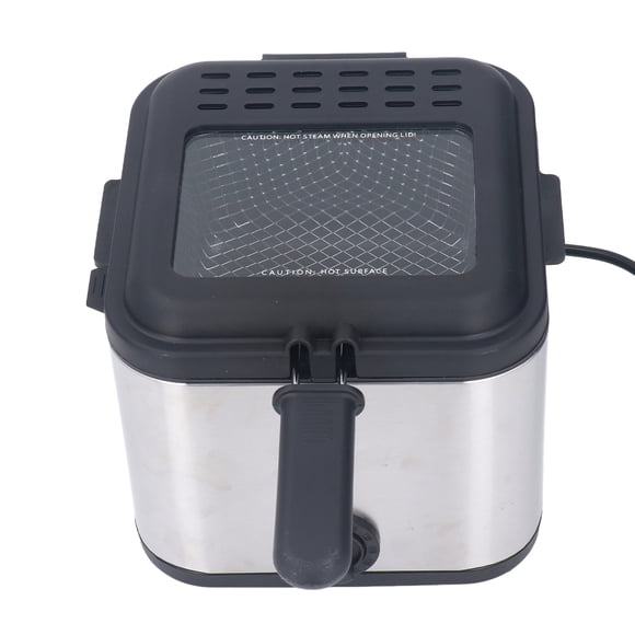 Friteuse Électrique à Frites de 2,5 L, Friteuse Électrique Carrée en Acier Inoxydable à Température Réglable de 1000 W pour Poulet, Oignon, Anneau