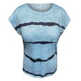 thumbnail image 3 of CHGBMOK Corset Grande Taille pour Femmes Mode Décontractée Ample Imprimé Col Rond Manches Courtes T-Shirt Blouse Rayée Été Plage en Solde, 3 of 5