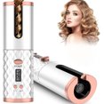 thumbnail image 1 of Unbound Cordless Auto Rotating Ceramic Hair Curler USB Rechargeable Automatic Curling Iron LED Display Temperature Wave Curler White Color, 1 of 5