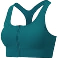thumbnail image 4 of ylioge Sports Bras for Women Front Closure Zipper High-Impact Ribbed Wireless Push-Up Stretchy Racerback Solid Comfort Workout Underwear Bralettes, 4 of 4