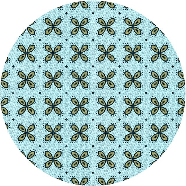 Ahgly Tapis Rond Lavable en Machine Intérieur Transitionnel Vert, 3 Pieds Rond