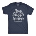 thumbnail image 1 of Mens Live Laugh Leave Me Alone T Shirt Funny Sarcastic Introverted Joke Tee for Guys (Heather Navy - LEAVE) - L, 1 of 3