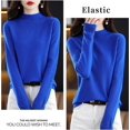 thumbnail image 2 of Women‘s Wool Sweaters Mock Turtle Neck Lightweight Long Sleeve Cozy Warm Fall Winter Pullover Tops, 2 of 7