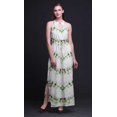 thumbnail image 3 of Bimba Robe Maxi Teinture sur Nœuds pour Femmes à Col Rond, Taille à Cordon, Imprimé, avec Fentes Latérales, Tenue d'Été - Moyen, 3 of 6