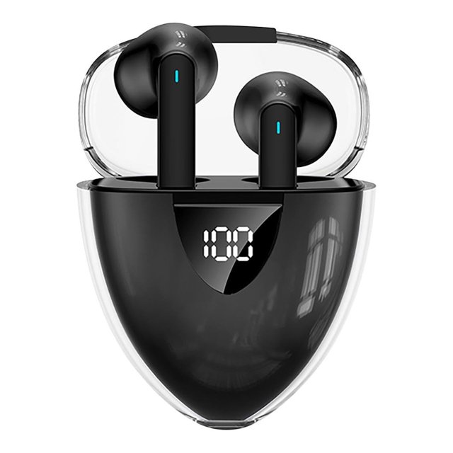 Birdeem Haut-Parleurs Bluetooth Sans Fil, Casque Bluetooth G39, Affichage Numérique Binaural avec Compartiment de Chargement Transparent, Casque Sans Fil à Réduction de Bruit, Écouteurs Sans Fil Bluetooth