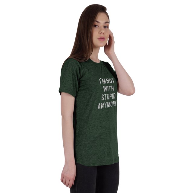 Inkmeso Haut Citation pour Femmes « Je Ne Suis Plus avec le Stupide » T-Shirt à Imprimé Graphique