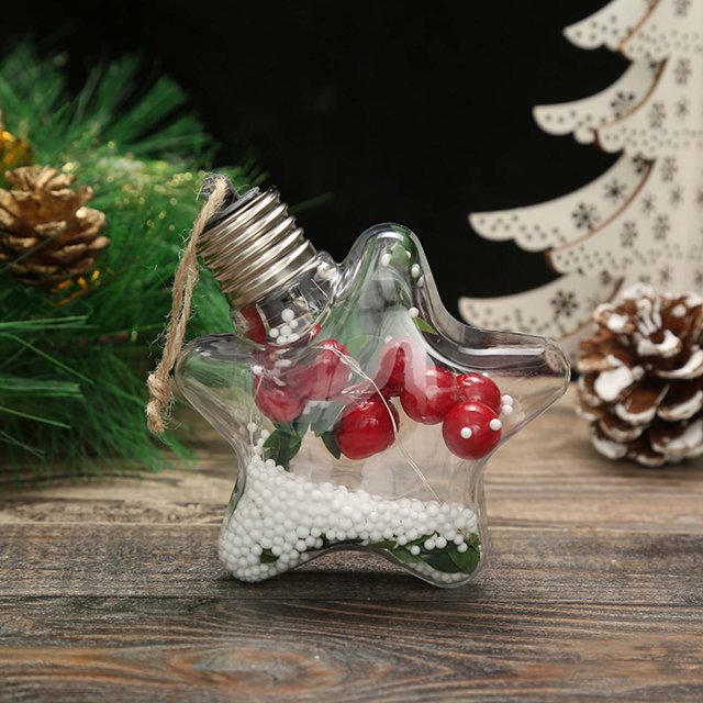 Agiferg Christmas LED Transparent Christmas Ball Christmas Tree Pendant Glowing