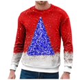 thumbnail image 2 of Ediodpoh T-Shirt de Sport à Col Rond pour Homme d'Hiver de Noël à Manches Courtes, Décontracté pour les Fêtes, T-Shirt de Sport à Col Rond, Chandail pour Homme Rouge_001 m, 2 of 4